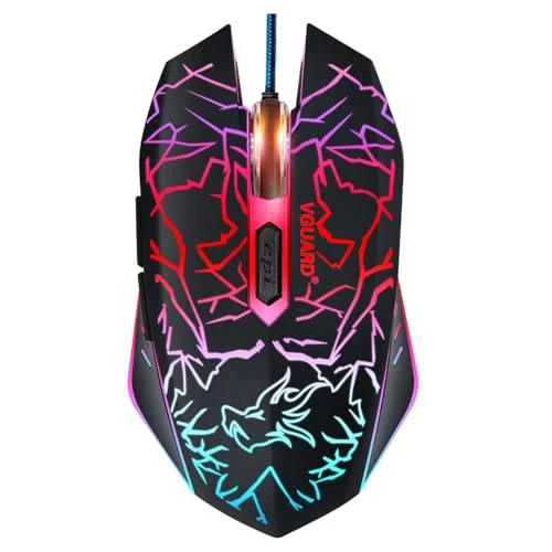 Offerta a tempo: VGUARD Mouse da Gaming, Mouse con Filo USB, Mouse Ottico per PC Portatile Ergonomico, 6 Pulsanti Programmabili, 4 Regolabile DPI(800/1200/1600/2400), 7 Colori LED - Nero (Versione Aggiornata) - 21% da 12.99 € a 10.26 €