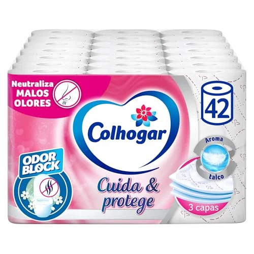 Tijdelijke aanbieding: Colhogar Protect Care Toiletpapier, wit, 7 x 6 cm, zacht en robuust, 42 rollen, 3-laags, wit van 18.20 € naar 18.20 € (0.00% korting)
