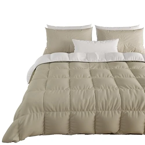 PETTI Artigiani Italiani, Quilts, Warm and Soft Comforter, Microfiber Duvet, 100% Made in Italy, Microfibre, Brown, Single (150x260 cm)