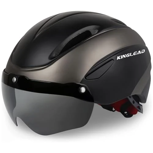 Offerta a tempo: Casco da Bici da Uomo, Casco da Bici da Donna KINGLEAD, Casco da Bici MTB con Visiera Magnetica Rimovibile e Borsa da Trasporto Gratuita, Casco Traspirante Ultraleggero, Casco da Bici Regolabile - 0.00% da 46.99 € a 46.99 €