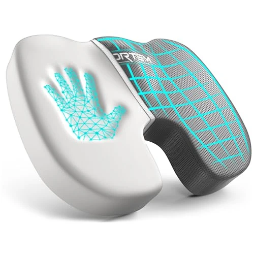 FORTEM Cojin Silla Oficina, Almohada En Forma De U, Cojín de Espuma Viscoelástica, Almohada Antideslizante para Sentarse en Gaming, Cojin Asiento Coche, Funda Lavable