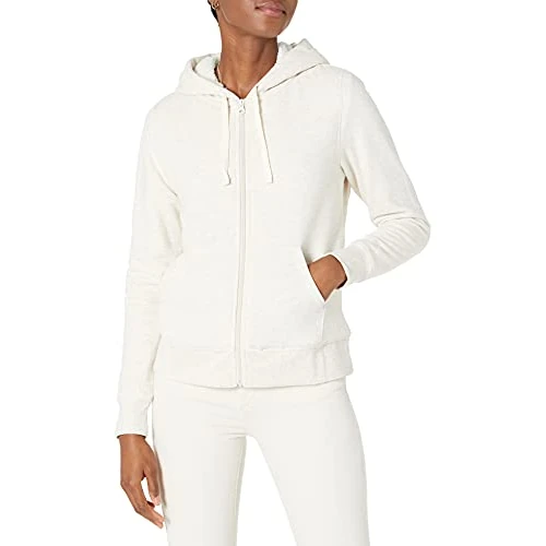 Offerta a tempo: Amazon Essentials Giacca con cappuccio a cerniera intera in pile foderata in sherpa Donna, Avena Puntinato, XL - 15% da 26.50 € a 22.40 €