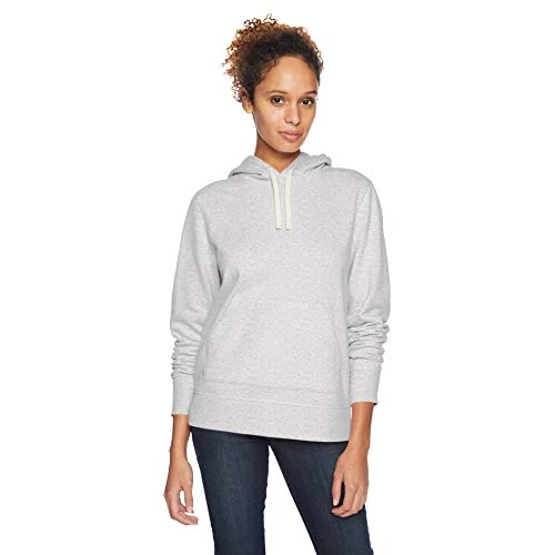 Amazon Essentials Women's French Terry Fleece Pullover Hoodie, Light Grey Heather, XS