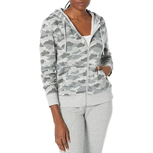 Offerta a tempo: Amazon Essentials Felpa con Cappuccio e Cerniera in Pile Donna, Grigio Mimetica, S - 27% da 19.40 € a 14.14 €