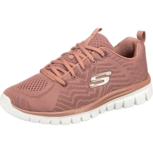 Zeitlich begrenztes Angebot: Skechers Damen Graceful Get Connected Sneakers, Mauve Mesh Trim, 36 EU von 59.95 € auf 40.53 € (32% Rabatt)