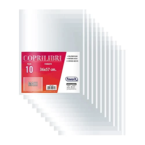 Offerta a tempo: Favorit Coprilibri Formato Maxi 36 x 57 Trasparenti, Finitura Liscia — 6% da 8,90 € a 8,41 €