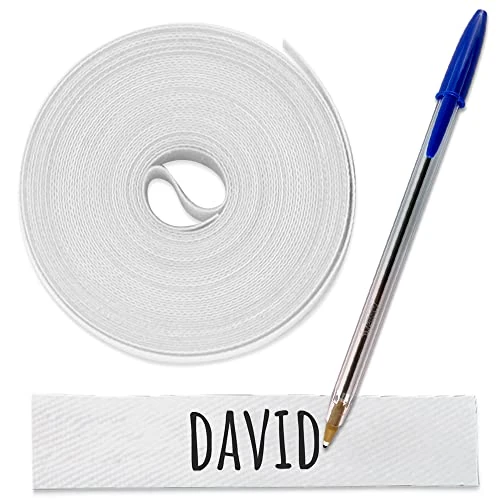 Zeitlich begrenztes Angebot: Stoffetiketten zum Aufbügeln, beschriften von Kleidung, Namensschilder für Pflegeheime, Camp, Uniformen, Tagespflege, Hochschule, 3 x 1 cm. Stift enthalten (Weiß) von 7.99 € auf 7.99 € (0.00% Rabatt)