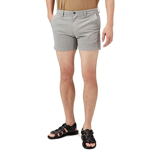 Offerta a tempo: Amazon Essentials Pantaloncini Chino Slim Fit Elasticizzati Comodi e Senza Pieghe sul Davanti 13cm Uomo, Grigio Chiaro, 34W - 0.00% da 27.60 € a 27.60 €