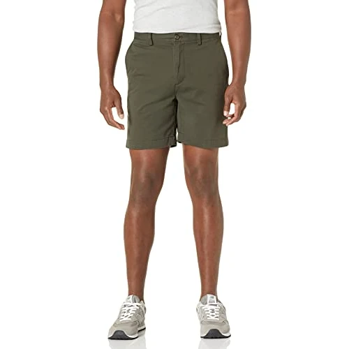 Limited-time offer: Amazon Essentials Men's Slim-Fit 7" (18cm) Chino Shorts, Dark Olive, 40W from 15.90 £ to 13.50 £ (save 15%)