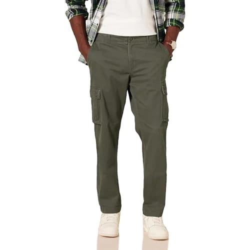 Tijdelijke aanbieding: Amazon Essentials Men's Stretch-cargobroek met rechte pasvorm (verkrijgbaar in grote en lange maten), Olijfgroen, 32W / 29L van 31.99 € naar 31.99 € (0.00% korting)