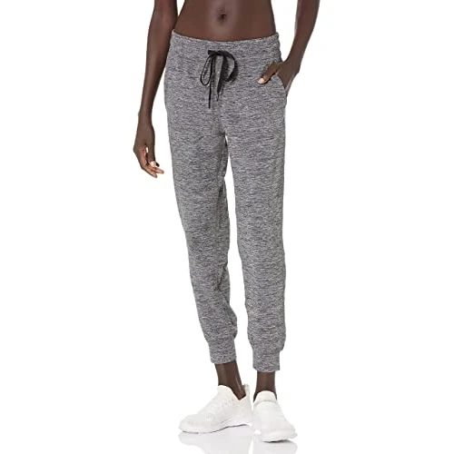 Amazon Essentials Women's Brushed Tech Stretch Jogging Bottoms (Available in Plus Size), Dark Grey Space Dye, XL