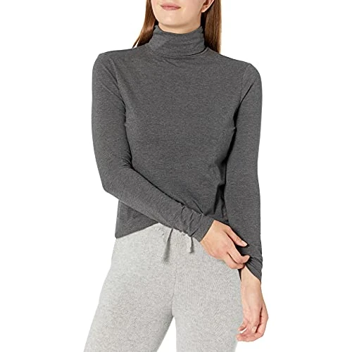 Offerta a tempo: Amazon Essentials Maglione a Collo Alto a Maniche Lunghe (Disponibile in Taglie Forti) Donna, Carbone Puntinato, S - 42% da 20.90 € a 12.20 €
