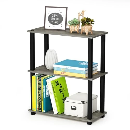 Limited-time offer: Furinno TURN-S-TUBE Storage Shelves, 3-Tier Book Shelf, Corner Shelf, Toolless Open Shelves, for Organization and Storage, Living Room, Garage, Home Office, French Oak from 23.99 GBP to 20.99 GBP (save 13%)