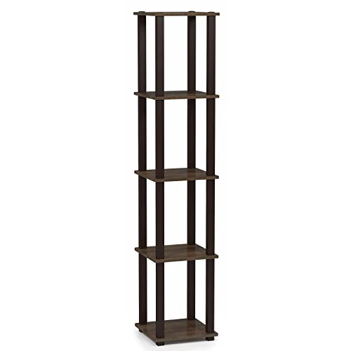 Zeitlich begrenztes Angebot: Furinno Turn-S-Tube Aufbewahrungsregal, 5-stöckiges quadratisches Bücherregal, Eckregal, werkzeuglos montierbare offene Regal, für Organisation und Aufbewahrung, Wohnzimmer, Heimbüro, Walnuss von 42.99 € auf 40.99 € (5% Rabatt