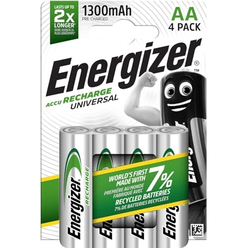 Limited offer: Energizer RCAA1300 Rechargeable Batteries (x4) AA 1300mAh S625 from 9.90 EUR to 7.52 EUR (save 24%)