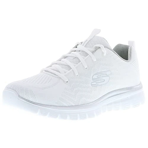 Skechers Graceful Get Connected Regular, Zapatillas Mujer, White Silver, 37 EU