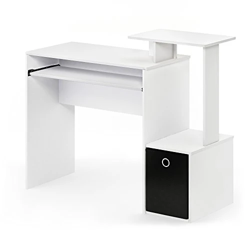Limited-time offer: Furinno Econ Multipurpose Home Office Computer Writing Desk, Computer Desk, Study Desk, w/Bin, White/Black, 100.1 (W) x 86.6 (H) x 39.9 (D) cm from 64.99 GBP to 64.99 GBP (save 0%)
