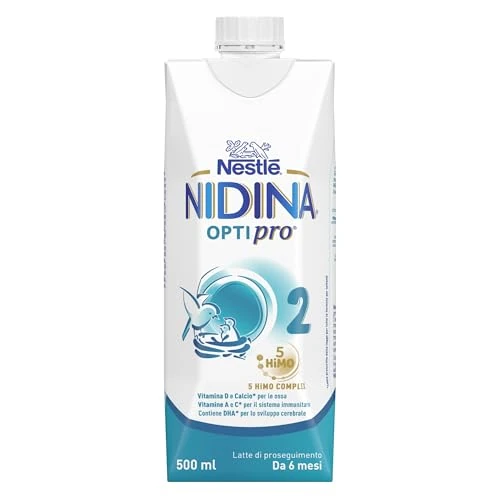 Offerta a tempo: NESTLÉ NIDINA Optipro 2 Latte di Proseguimento Liquido da 6 mesi, 12 Brick da 500ml (6L) - 25% da 22.68 € a 17.06 €