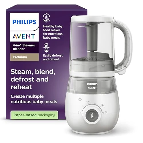 Limitiertes Angebot: AVENT 4-in-1 Dampfgarer mit Mixer Premium, Babynahrungszubereiter, Dampfgaren, Pürieren, Auftauen, Aufwärmen, spülmaschinenfest, Modell SCF883/01 von 189.99 EUR auf 89.99 EUR (Spare 53%)