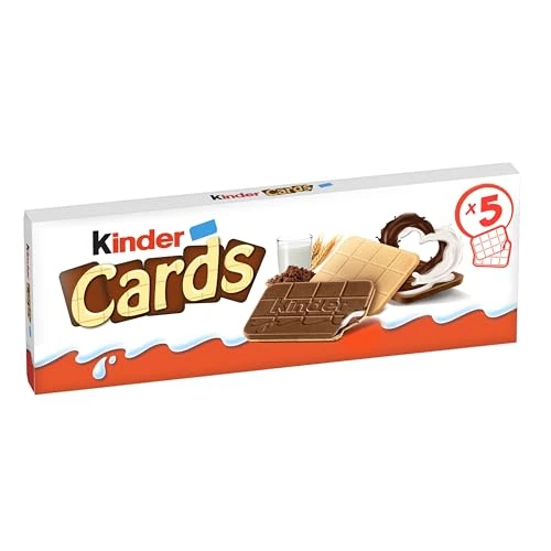 Offerta a tempo: Kinder Cards, Biscotti ripieni, 5 pezzi da 25,6 gr - 29% da 2.59 € a 1.85 €