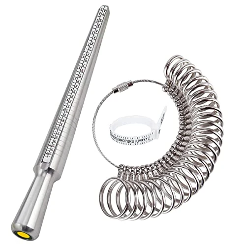 Offerta a tempo: DoGeek Ring Sizer scale di misura strumenti per misurare gli anelli diametri strumenti di dimensionamento delle dita UK Taglie A-Z Metal Steel (Acciaio inossidabile) - 0.00% da 13.99 € a 13.99 €