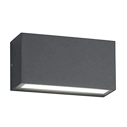 Offerta a tempo: Trio Leuchten Trent - Lampada da parete per esterni, in alluminio, 10 W, colore: Antracite - 49% da 64.86 € a 33.20 €