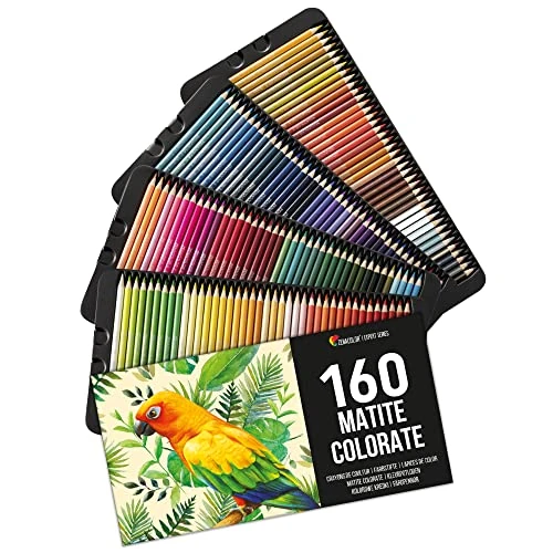 Tijdelijke aanbieding: 160 (Genummerde) Kleurpotloden-set - Kleurpotloden voor kunstenaars met etui - Doos met professioneel kleurpotlood, ideaal voor volwassenen en Kinderen, Mandala's, kleurpotlood, schoolbenodigdheden van 29.99 € naar 29.99 € (0.00% ko
