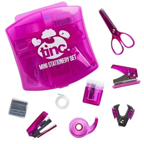 Oferta limitada: Tinc Mini Set de papelería - Rosa | Dispensador de cinta, tijeras, grapadora, removedor de grapas, perforador, sacapuntas ideal para la escuela de 8.68 € a 8.68 € (ahorro 0.00%)