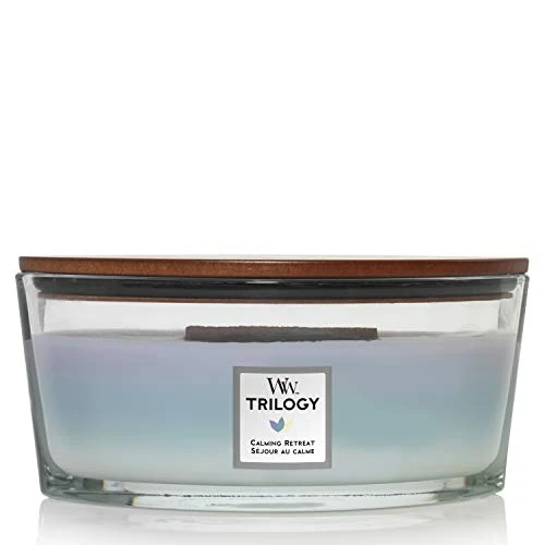 Limitiertes Angebot: WoodWick Trilogy-Duftkerze im ellipsenförmigen Glas mit HearthWick-Docht | Calming Retreat | Brenndauer bis zu 50 Stunden | Perfekte Geschenke für Frauen von 41.90 EUR auf 24.36 EUR (Spare 42%)