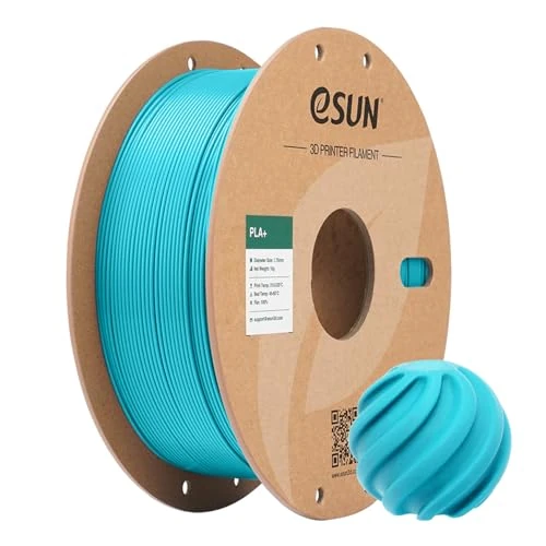 Limited offer: eSUN PLA+ Filament 1.75mm, 3D Printer Filament PLA Plus, Dimensional Accuracy +/- 0.03mm, 1KG Spool (2.2 LBS) 3D Printing Filament for 3D Printers, Light Blue from 26.99 EUR to 13.88 EUR (save 49%)