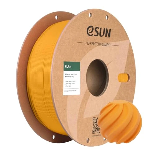 Offerta a tempo: eSUN Filamento PLA+ 1.75mm, Filamento per Stampante 3D PLA Plus, Precisione Dimensionale +/- 0.03mm, Bobina da 1kg (2.2 libbre) Filamento per Stampa 3D per Stampanti 3D, Giallo Scuro - 0.00% da 24.99 € a 24.99 €
