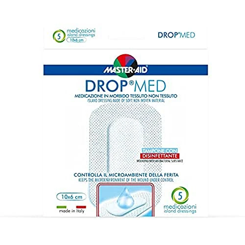 MASTER AID Drop Med 10 x 6 cm, Stück, weiß/blau, 5 Stück