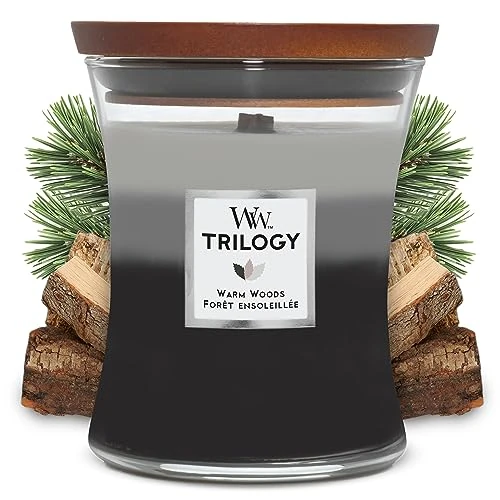 Offerta a tempo: WoodWick Trilogy candela profumata a clessidra media con Pluswick Innovation — 20% da 28,90 € a 22,99 €