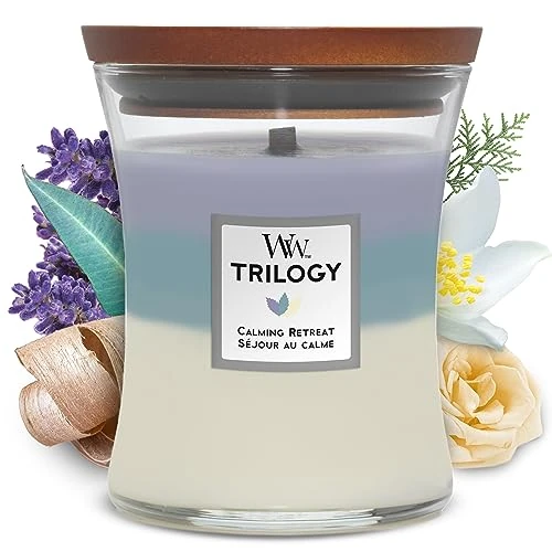 Oferta limitada: WoodWick Trilogy vela perfumada mediana en forma de reloj de arena con Pluswick Innovation, Retiro de paz de 28.90 EUR a 21.65 EUR (ahorro 25%)