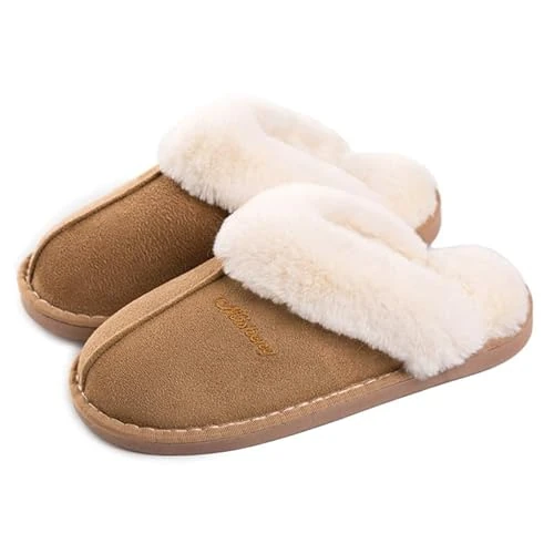 Limited offer: Misolin Womens Slipper Memory Foam Fluffy Slip-on House Faux Suede Fur Lined/Anti-Skid Sole, Indoor & Outdoor from 29.05 EUR to 15.98 EUR (save 45%)