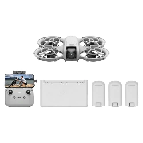 Limited-time offer: DJI Neo Fly More Combo, Mini Drone with 4K UHD Camera for Adults, 135g Self Flying Drone that Follows You, Palm Takeoff, Subject Tracking, QuickShots, Stabilized Video, with RC-N3 and 3 Batteries from 299.00 GBP to 259.00 GBP (save 13%)