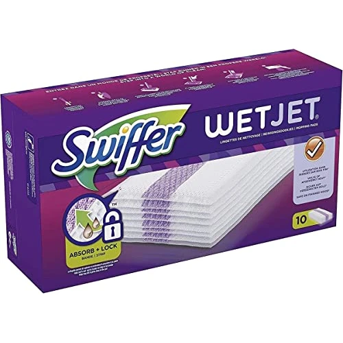 Swiffer WetJet Spray Mop Refills for All Types of Floors x 10, White, 7.8 x 29 x 14.1 centimetres