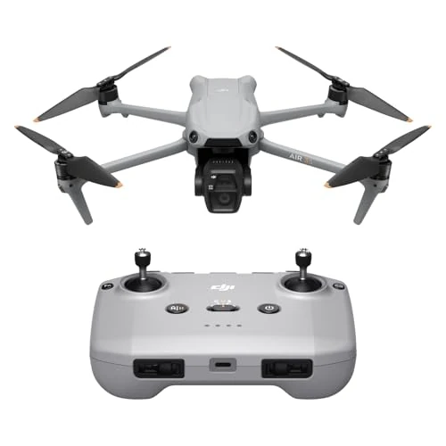 DJI Air 3S (RC-N3), drone fotocamera 4K, drone due fotocamere con fotocamera grandangolo CMOS 1", video HDR 4K/60fps e 14 stop di gamma dinamica, 45 minuti di volo, distanza di trasmissione 20 km