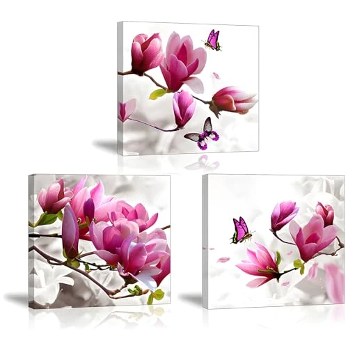 Offerta a tempo: PIY PAINTING Quadro Orchidea Fiori Decorazione Murale, Stampe e Quadri su Tela Stampe Artistiche Pittura Tela Wall Art Regalo per Home Room Decor come regalo per la mamma 3x 30x30cm - 45% da 43.99 € a 24.00 €
