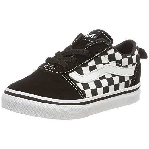 Vans Ward Slip-on Canvas Unisex Kinder Sneaker, Schwarz Checkers Black True White Pvc, 17 EU