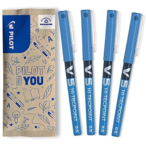 Limited-time offer: PILOT - Set of 4 V5 Liquid Ink Rollerball 0.5mm - Blue - Fine Tip from 12.43 £ to 9.98 £ (save 20%)