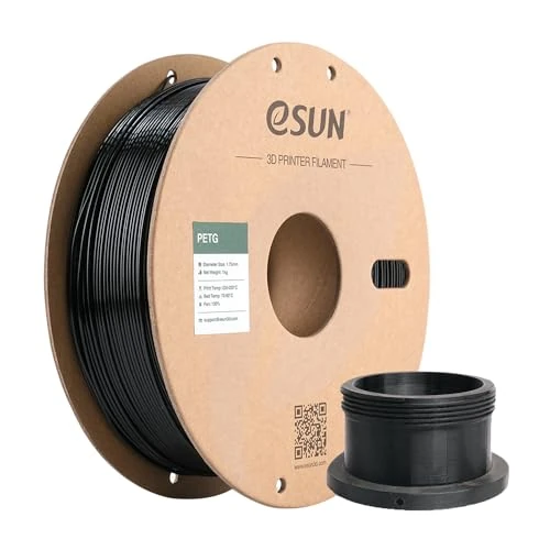 Limited offer: eSUN PETG Filament 1.75mm, 3D Printer Filament PETG, Dimensional Accuracy +/- 0.05mm, 1KG Spool (2.2 LBS) 3D Printing Filament for 3D Printers, Solid Black from 24.99 EUR to 15.15 EUR (save 39%)