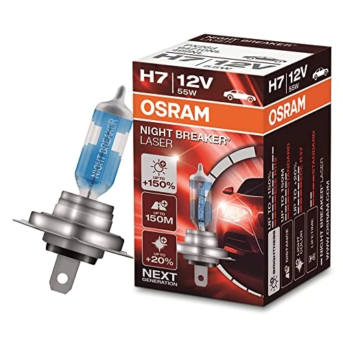 OSRAM NIGHT BREAKER LASER, H7 Halogenowe źródła światła, 64210NL, 12,0 V, Składane pudełko (1 lampa)
