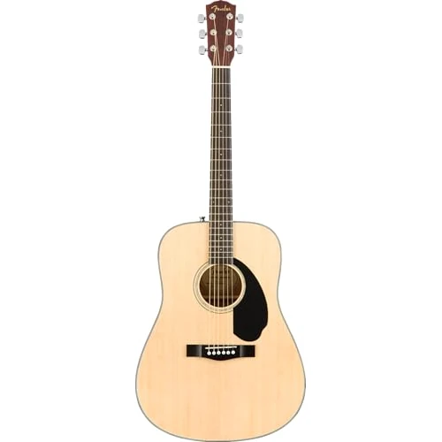 Fender CD-60S Dreadnought Acoustic Guitar, Walnut Fingerboard, Natural, Comes with Free Virtual Lessons