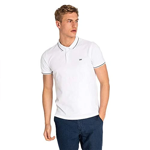 Limited-time offer: Lee Men's Pique Polo T Shirt, Ecru (Bright White Lj), XL UK from 40.00 £ to 26.16 £ (save 35%)