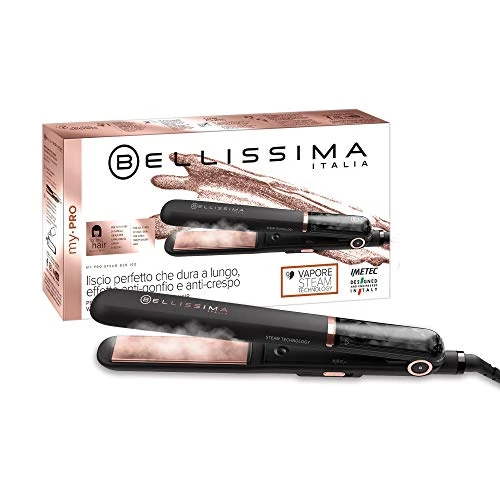 Offerta a tempo: Bellissima Imetec My Pro Steam B28 100 piastra per capelli professionale a vapore, effetto liscio a lungo, rivestimento in ceramica, temperatura regolabile 170°C - 200°C - 230°C, riscaldamento rapido - 30% da 79.00 € a 54.99 €