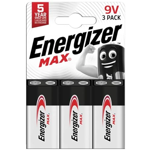 Offerta a tempo: Energizer Max Pila - Batteria 9V Alcaline (Confezione da 3) - 8% da 7.90 € a 7.29 €