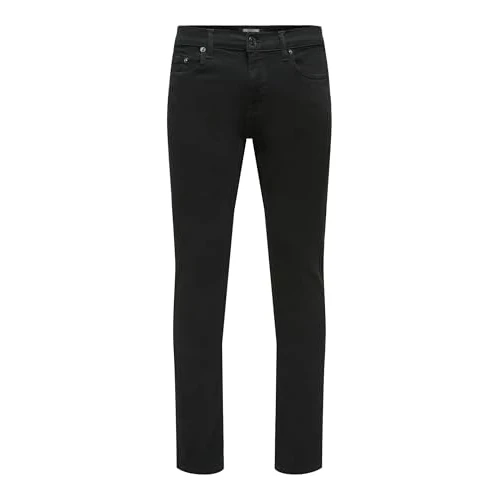 Oferta limitada: Only and Sons Loom Hombre Tejanos Negro W31L34 99% algodón, 1% elastán Estrechos de 39.99 € a 25.44 € (ahorro 36%)