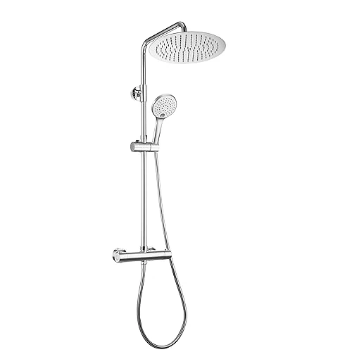 Oferta limitada: JOHO Columna de Ducha con Rubinetto Termostatico Columna Ducha Monomando Set de Ducha con Grifo Barra Altura Ajustable Acero Inoxidable Columna Cromo y Alcachofa Baño Cabezal Ducha Iluvia D25cm de 159.62 EUR a 159.62 EUR (ahorro 0%)