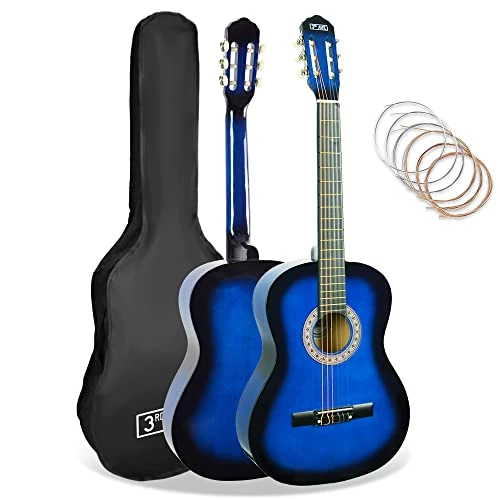 Offerta a tempo: 3rd Avenue Pacchetto Per Principianti Con Corde In Nylon Spagnole Per Chitarra Classica Da 3/4 Per Bambini - 6 Mesi Di Lezioni Gratuite, Borsa, Corde - Blu - 27% da 67.27 € a 48.86 €